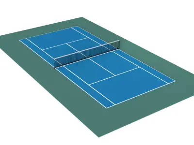 Lawn Tennis Court Low-poly 3D model