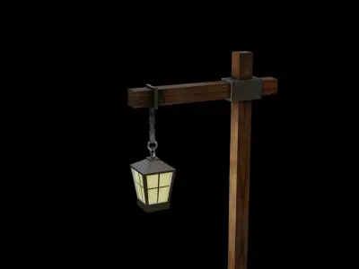 low-poly lamp with 2k PBR materials Free low-poly 3D model