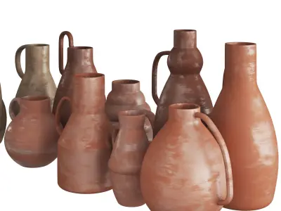 Clay pots 3D model