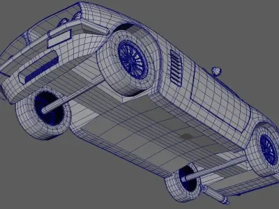 Simple Car Not UV Mapped No Textures Low-poly 3D model