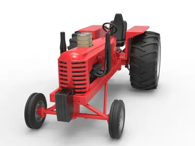 Vintage Small block Pulling tractor Scale 1 to 25 3D print model