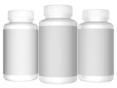 White Bottle with Label 3D model