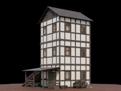 Medieval Village Asset 11 - 4K Textures Game Ready Low-poly 3D model