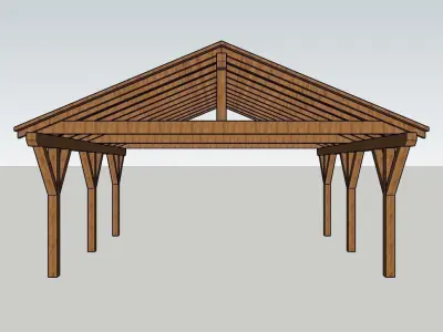 Double carport 3D model