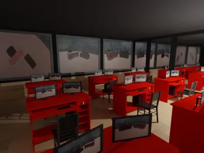 Talk Show Studio Low-poly 3D model