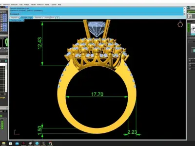Luxury Multi-Layer Halo Diamond Ring for Women  3510 3D print model
