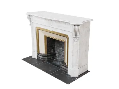 Classic French Marble Fireplace 3D model
