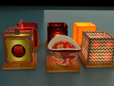 Chinese water lantern 3D model