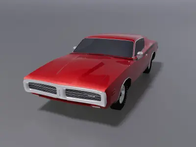 Dodge Charger 1971 Low-poly 3D model