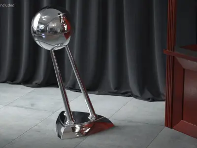 Woman Basketball Championship Trophy 3D model