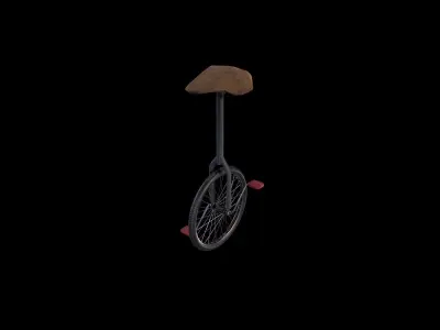 One wheel bicycle - Gest Low-poly 3D model