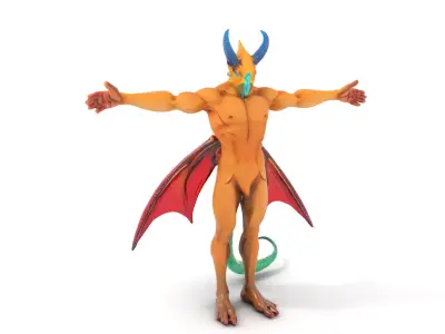 Fantasy Dragon Humanoid Character Model Pack Low-poly 3D model