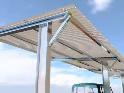 Bus Pergola Low-poly 3D model