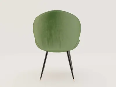 Luxury velvet dining chair Free 3D model