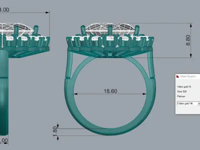 Jewelry Ring Gold 3D print model 43