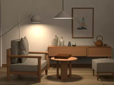 Minimalist Interior Room 3D model