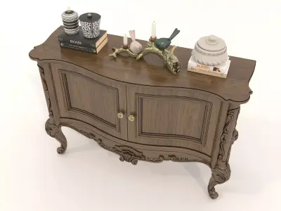 Classic European style Sideboard and Decoration 3 3D model