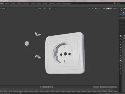 Electric power plug Socket 220V for smooth subdivision 3D model