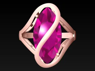 Diamond Ring - Womens Rings - SN80 3D print model