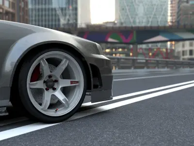 Nissan GTR R34 with  Rai S-4 HSR Wheels  3D model