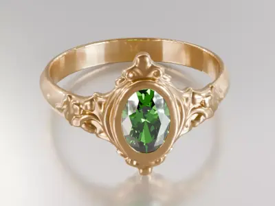 Emerald Forest Ring - 3D Free print ready Free 3D print model Free 3D print model