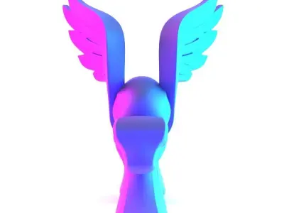 Winged Snake Spectra Viper Minimalist Ornament Decoration toy 3D print model