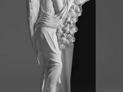angel with lilies 3D model