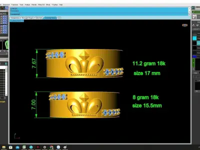 Luxury Crown Diamond Ring for Women 4293 3D print model