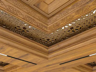 Wooden Ceiling In Oriental Style 5x5 3D model