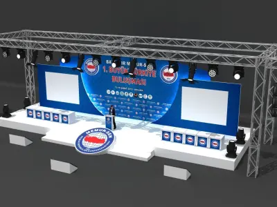 Modern Meeting Stage Truss Systems 088 3D model