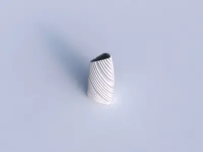Vase tipped triangle with twisted extruded lines 3D print model