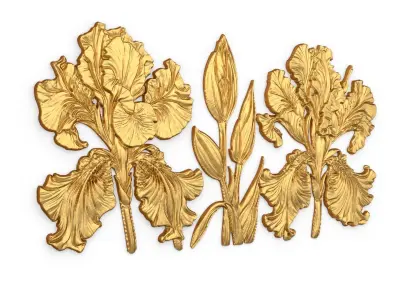mural classic flowers decor ornament 15 3D model