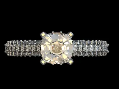 Women diamond ring Style Luxury Diamond R022 3D print model