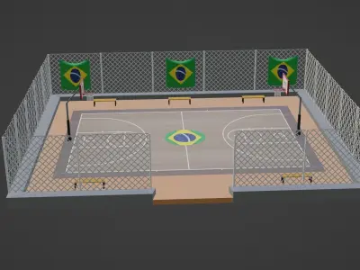 Basketball Stadium - Brazil Low-poly 3D model