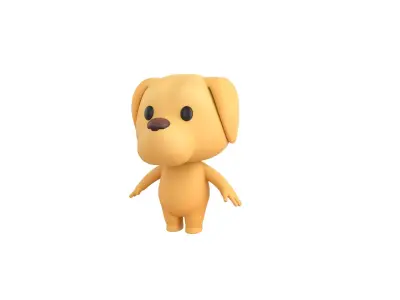 Character207 Golden Retriever Dog 3D model