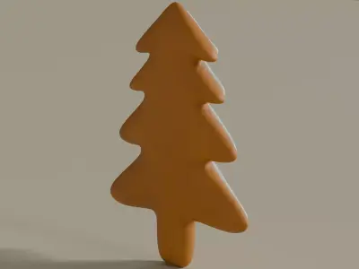 Gingerbread Tree Cookie 3D Model - Christmas Holiday Dessert 3D model