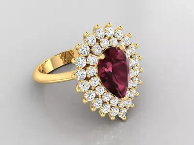 Ring M40 The luxury female ring with gems wedding 3D print model