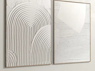 Plaster Two Photo Frame 62 Low-poly 3D model