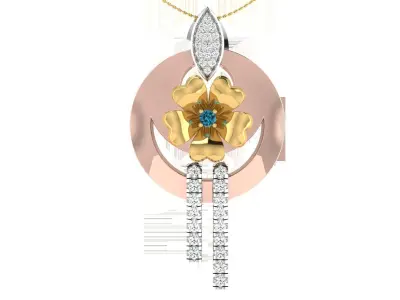Solitaire Women Pendant 3dm STL OBJ FBX Renders Details 3D print model 7