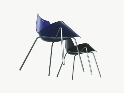 Plastic Chair Low-poly 3D model