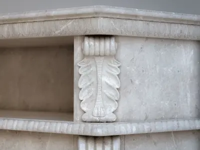 fireplace with fire in it 3D model