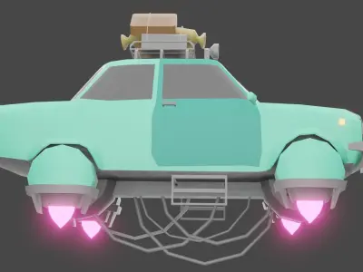 Sci-Fi Car  Low-poly 3D model