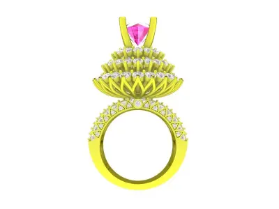 A7702 Luxury HongKong Diamond Women Fashion Ring 3D Print 3D print model