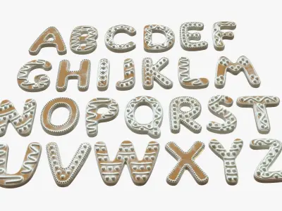 Decorated alphabet letters 03 3D model