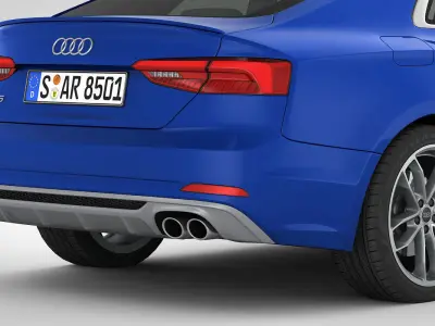 Audi S5 Coupe 2018 detailed interior 3D model