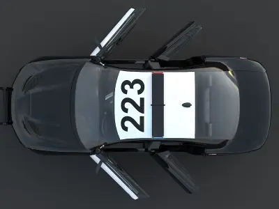 Four police cars of the Dodge Charger SRT and Hellcat brand 3D Model Pack