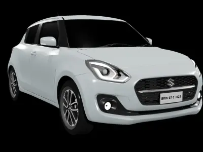 Animated White Swift  Low-poly 3D model