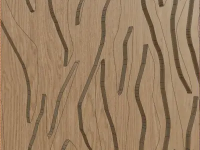 Decorative Wooden Wall Model 9 Low-poly 3D model