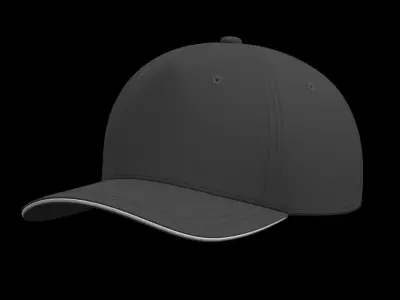 5 panel sandwich visor baseball cap - Adjustable closure 3D model