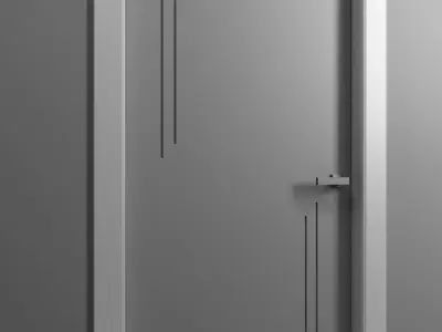 Set of 7 fashionable carved interior doors 3D model